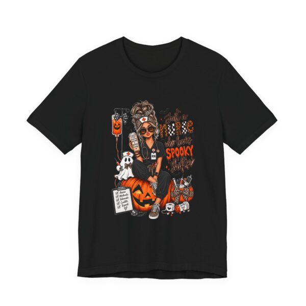 10077044131402304497_2048.jpeg Halloween Nurse T-Shirt — "Just a Nurse Who Loves Spooky Shift(s)" Graphic Tee