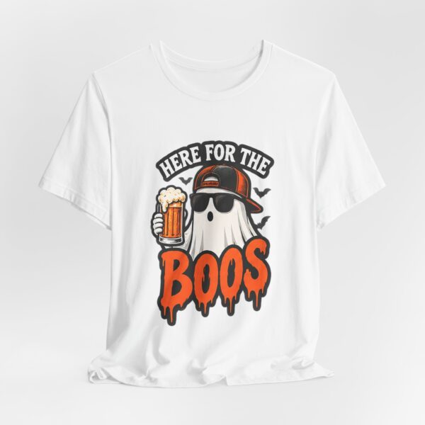10868557375284795175_2048.jpeg Here For The Boos Halloween Tee – Funny Ghost Beer Shirt