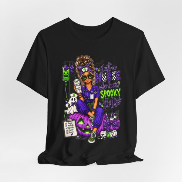 Nurse Halloween T-Shirt – "Just a Nurse Who Loves Spooky Stuff" Medical Halloween Tee