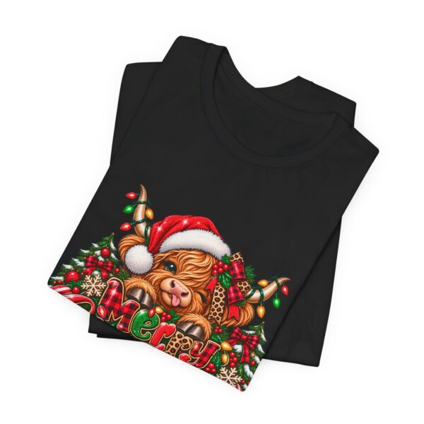 Christmas Highland Cow Tee - Merry Christmas Highland Cow Holiday T-Shirt