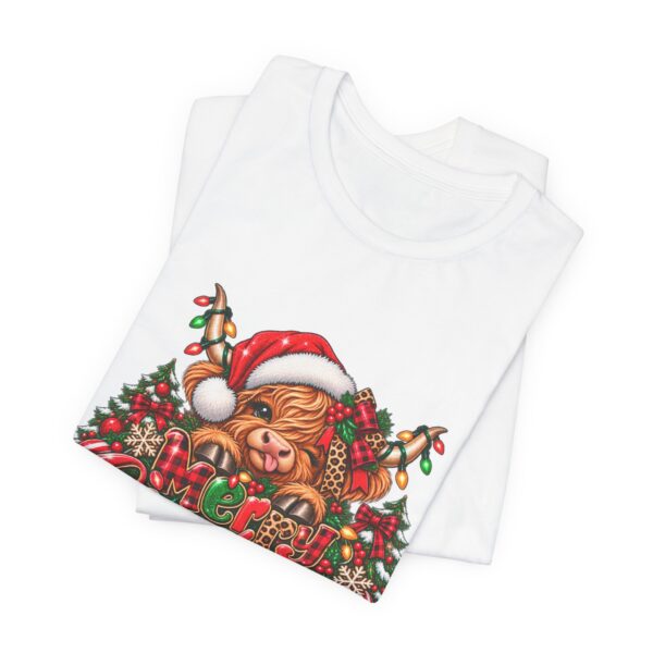 Christmas Highland Cow Tee - Merry Christmas Highland Cow Holiday T-Shirt
