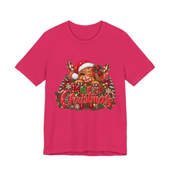 Christmas Highland Cow Tee - Merry Christmas Highland Cow Holiday T-Shirt