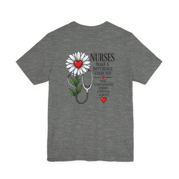 13618630550308973657_2048.jpeg Nurse Appreciation T-Shirt - "Nurses Make a Difference Every Day" Floral Stethoscope Design
