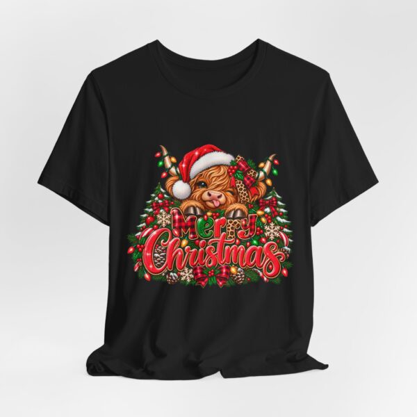 Christmas Highland Cow Tee - Merry Christmas Highland Cow Holiday T-Shirt