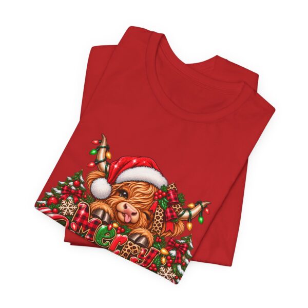 Christmas Highland Cow Tee - Merry Christmas Highland Cow Holiday T-Shirt