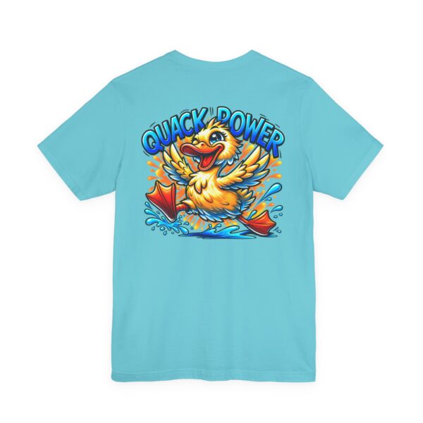 Quack Power cartoon duck splash graphic T-shirt