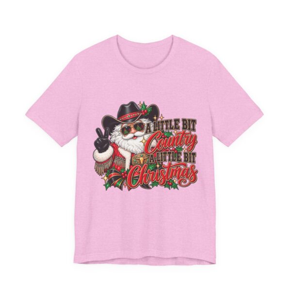 14873655220683983954_2048.jpeg Country Christmas Santa Tee — “A Little Bit Country, A Little Bit Christmas” Holiday T‑Shirt