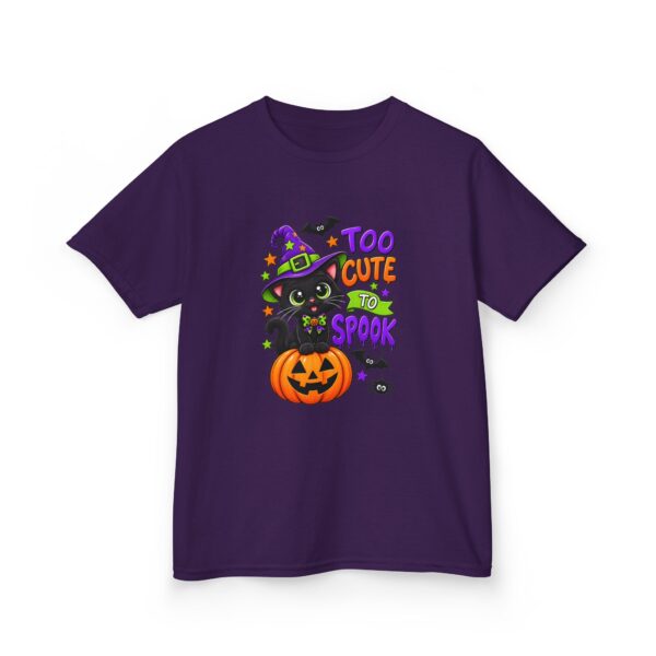 15540883315971030928_2048.jpeg Kids Halloween Tee — "Too Cute to Spook" Black Cat Pumpkin Design