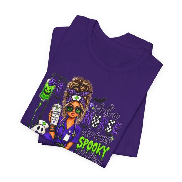 Nurse Halloween T-Shirt – "Just a Nurse Who Loves Spooky Stuff" Medical Halloween Tee