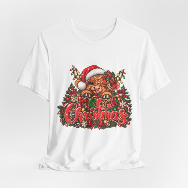 Christmas Highland Cow Tee - Merry Christmas Highland Cow Holiday T-Shirt