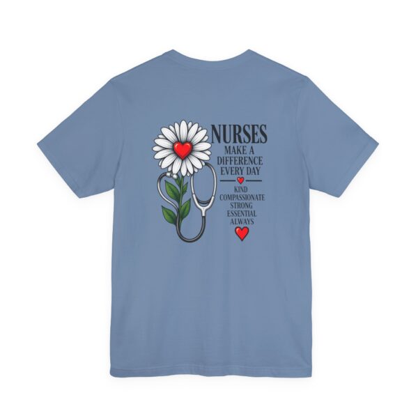 16116069264028632250_2048.jpeg Nurse Appreciation T-Shirt - "Nurses Make a Difference Every Day" Floral Stethoscope Design