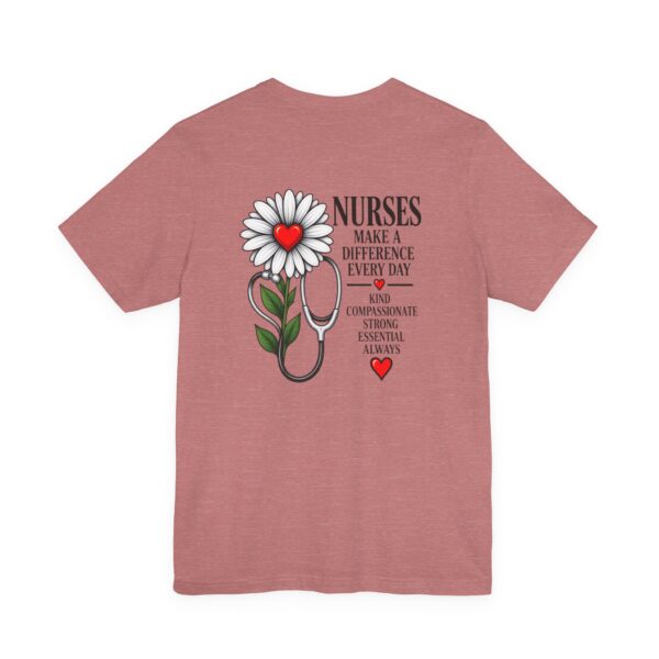16881907275149607361_2048.jpeg Nurse Appreciation T-Shirt - "Nurses Make a Difference Every Day" Floral Stethoscope Design