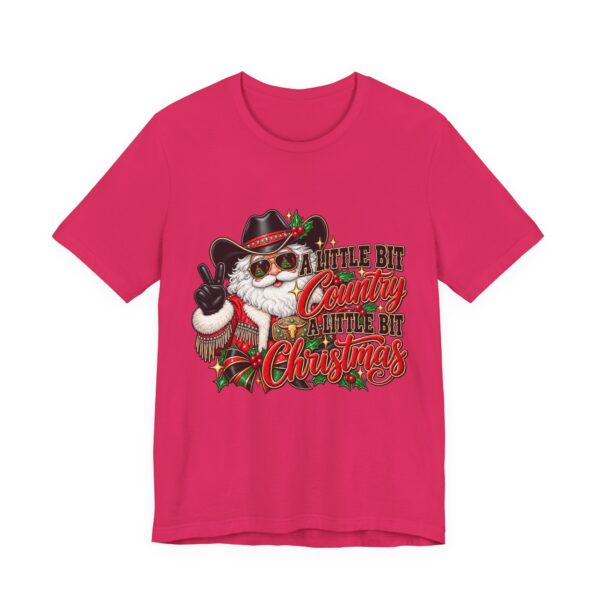 1698497946654969729_2048.jpeg Country Christmas Santa Tee — “A Little Bit Country, A Little Bit Christmas” Holiday T‑Shirt