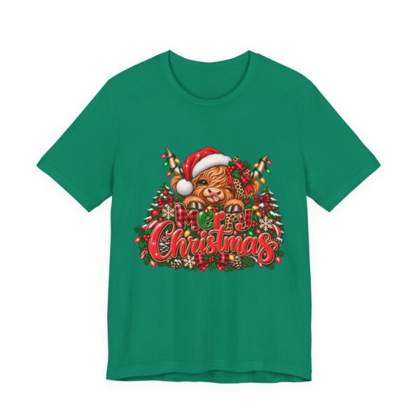 Christmas Highland Cow Tee - Merry Christmas Highland Cow Holiday T-Shirt