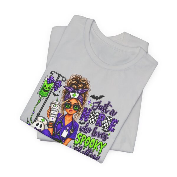 Nurse Halloween T-Shirt – "Just a Nurse Who Loves Spooky Stuff" Medical Halloween Tee