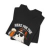 6178162040845851883_2048.jpeg Here For The Boos Halloween Tee – Funny Ghost Beer Shirt