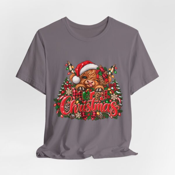 Christmas Highland Cow Tee - Merry Christmas Highland Cow Holiday T-Shirt