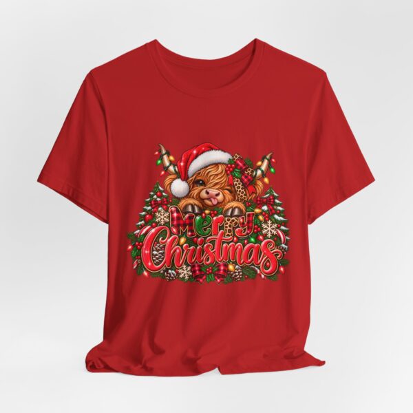 Christmas Highland Cow Tee - Merry Christmas Highland Cow Holiday T-Shirt