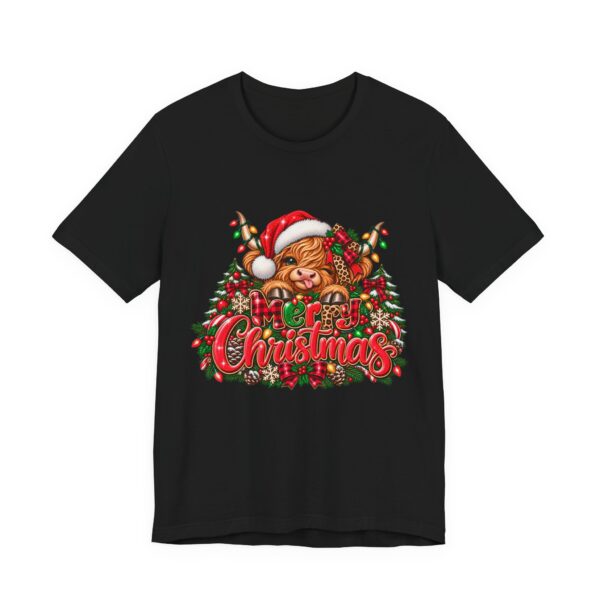Christmas Highland Cow Tee - Merry Christmas Highland Cow Holiday T-Shirt