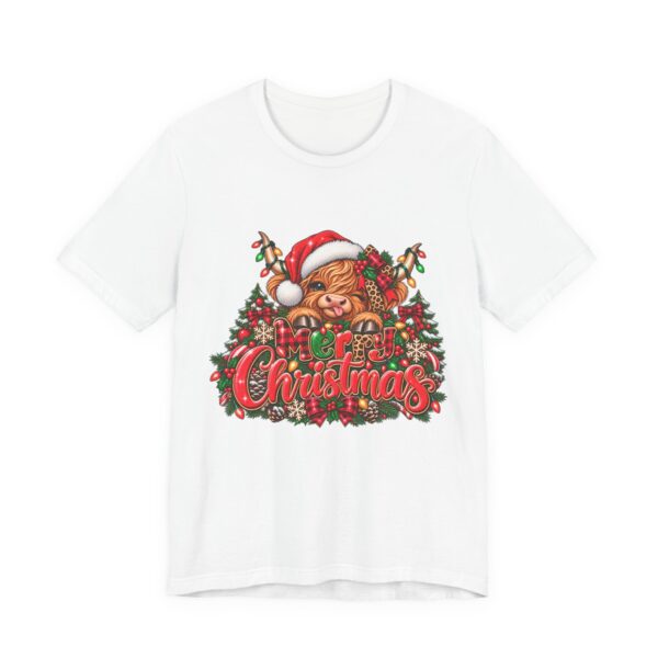 Christmas Highland Cow Tee - Merry Christmas Highland Cow Holiday T-Shirt