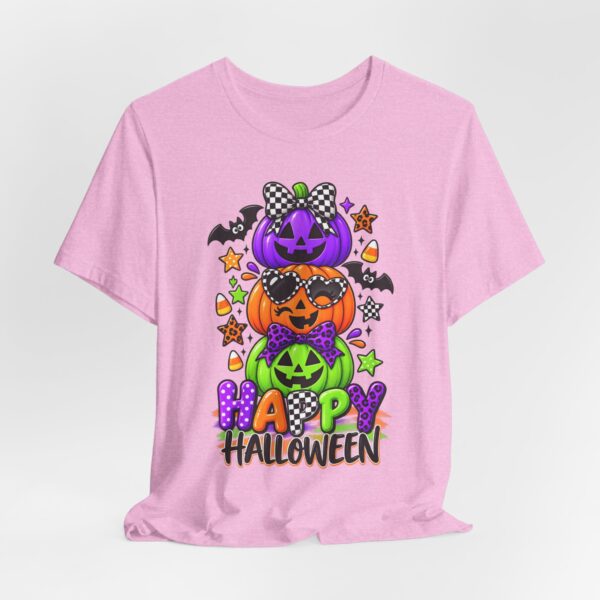 8083121467834938647_2048.jpeg Happy Halloween Stack Pumpkin T-Shirt