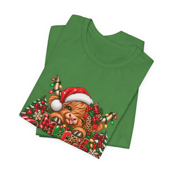 Christmas Highland Cow Tee - Merry Christmas Highland Cow Holiday T-Shirt