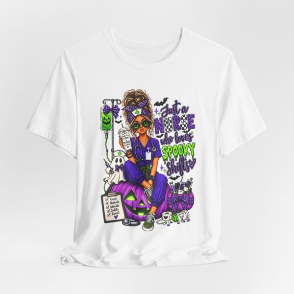 Nurse Halloween T-Shirt – "Just a Nurse Who Loves Spooky Stuff" Medical Halloween Tee