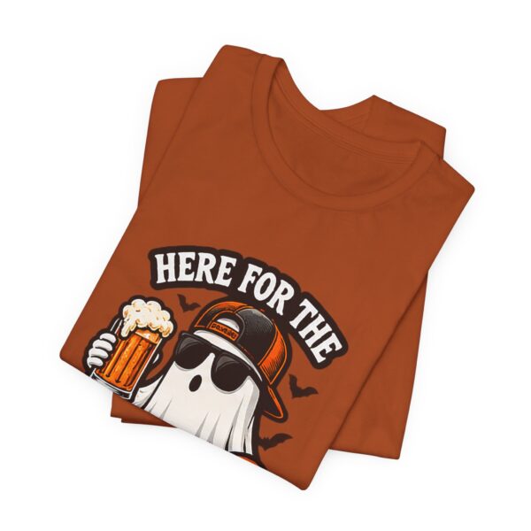 8633456955168019227_2048.jpeg Here For The Boos Halloween Tee – Funny Ghost Beer Shirt