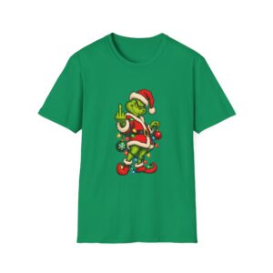 904962829815783481_2048.jpeg Grinch Santa Middle Finger T-Shirt