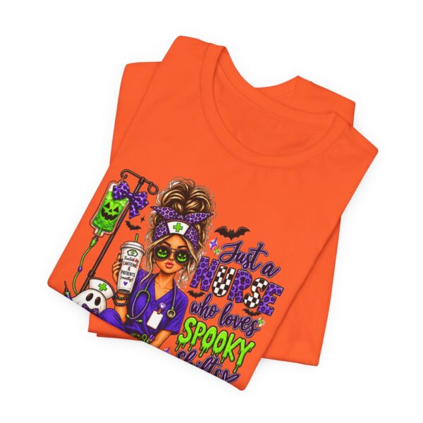 Nurse Halloween T-Shirt – "Just a Nurse Who Loves Spooky Stuff" Medical Halloween Tee