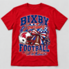 Bixby-Spartans-Red-T-Shirt Bixby Spartans Football Go Big Blue graphic on a red T-shirt